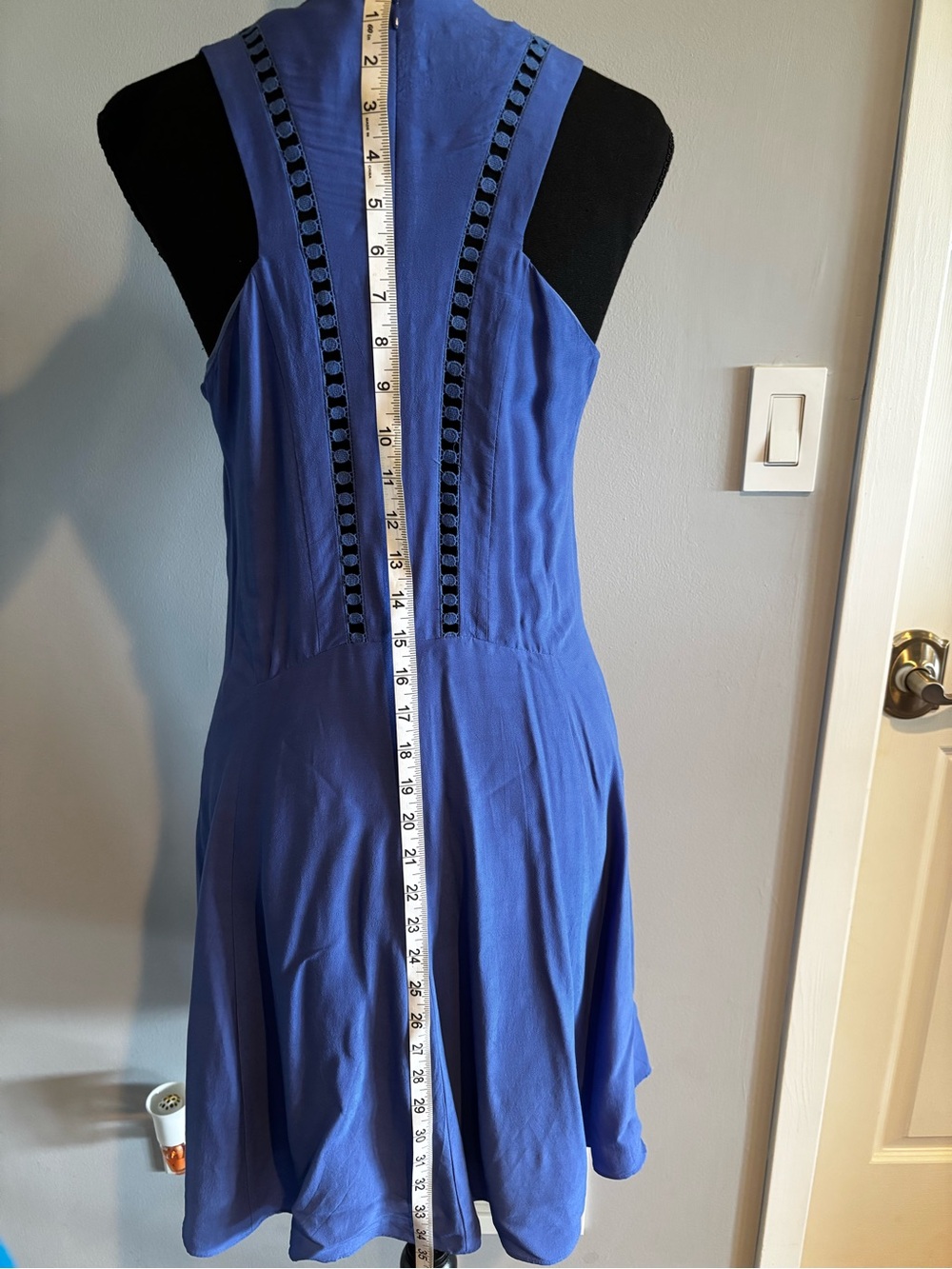 Rebecca Taylor Blue Sleeveless V-Neck Dress - Picture 4 of 4